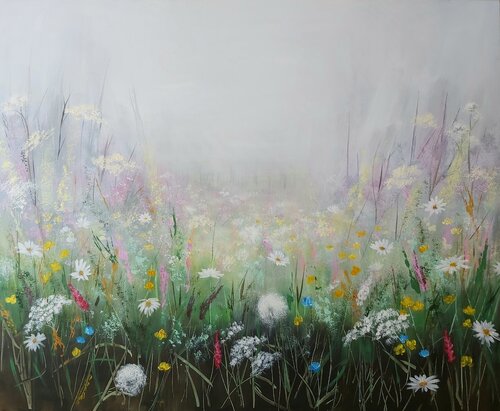 Quiet Nature - Flowers Painting, Impressionism, Realism von Andrea Jacobi, Malerei kaufen auf Singulart