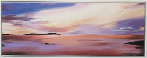 Leaving the Day - Seascape Painting. Realism. Impressionism. van Andrea Jacobi, Schilderij te koop op Singulart