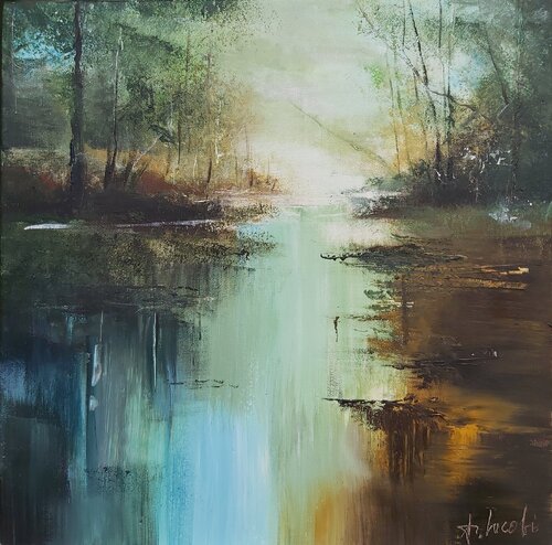 Spring Colors - Landscape, Impressionism, Realism von Andrea Jacobi, Malerei kaufen auf Singulart