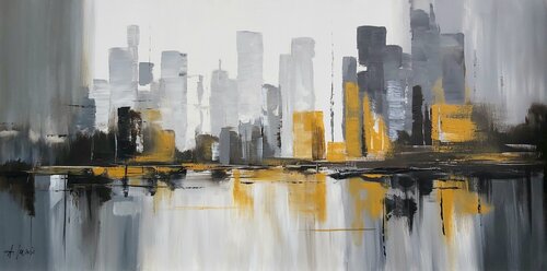 Urban Reflections 5 - Abstract by Andrea Jacobi, Painting for Sale on Singulart