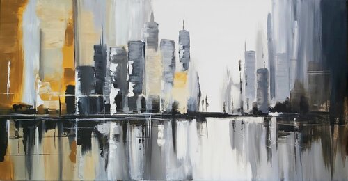 Urban Reflections 6 - Abstract by Andrea Jacobi, Painting for Sale on Singulart