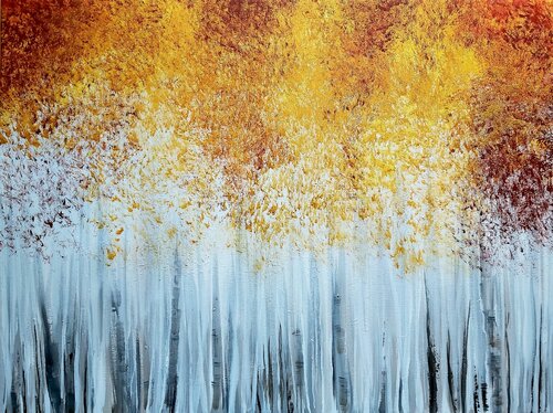 Autumn Spirit - Landscape Painting. Forest. Impressionism. Figurative. van Andrea Jacobi, Schilderij te koop op Singulart