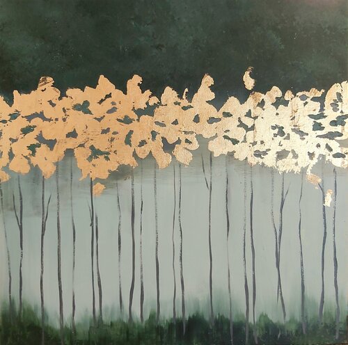 Golden Forest by Andrea Jacobi, Painting for Sale on Singulart