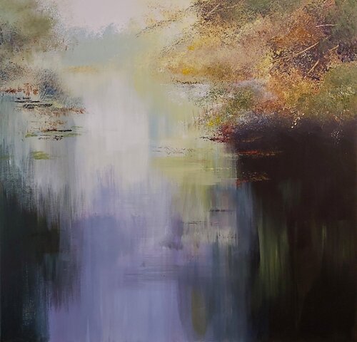 Pond of Emotions - Landscape, Impressionism, Realism by Andrea Jacobi, Painting for Sale on Singulart