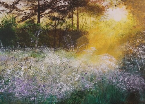 Under the Sun - Landscape, Impressionism, Realism von Andrea Jacobi, Malerei kaufen auf Singulart