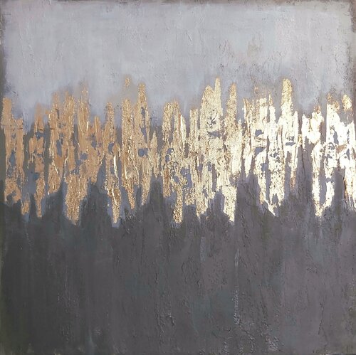 Reflections of Gold - Abstract by Andrea Jacobi, Painting for Sale on Singulart