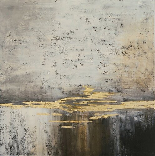 Golden Shimmer - Abstract by Andrea Jacobi, Painting for Sale on Singulart