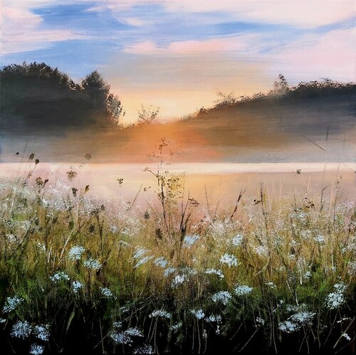 Spring - Landscape, Flowers Painting, Impressionism, Realism von Andrea Jacobi, Malerei kaufen auf Singulart