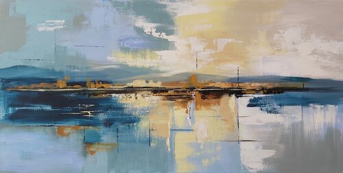 Sky Meets Sea - Abstract di Andrea Jacobi, Pittura in vendita su Singulart