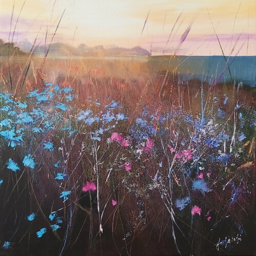 Spring Glimmer 3 - Landscape, Flowers Painting, Impressionism, Realism di Andrea Jacobi, Pittura in vendita su Singulart
