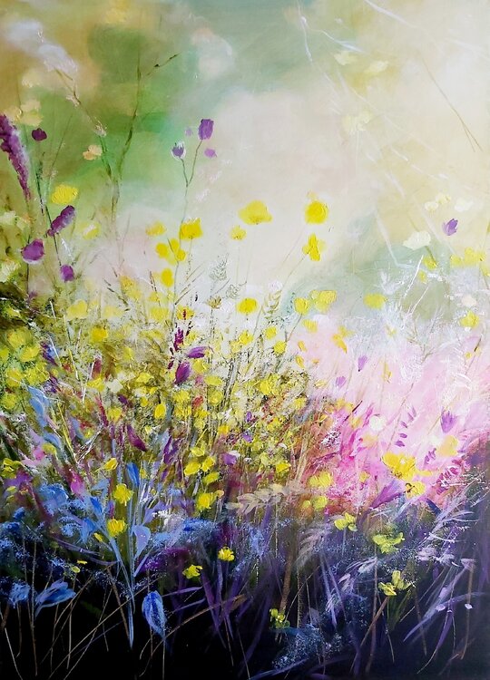 Fireworks of Garden Flowers - Flowers Painting, Impressionism, Realism Andrea Jacobi