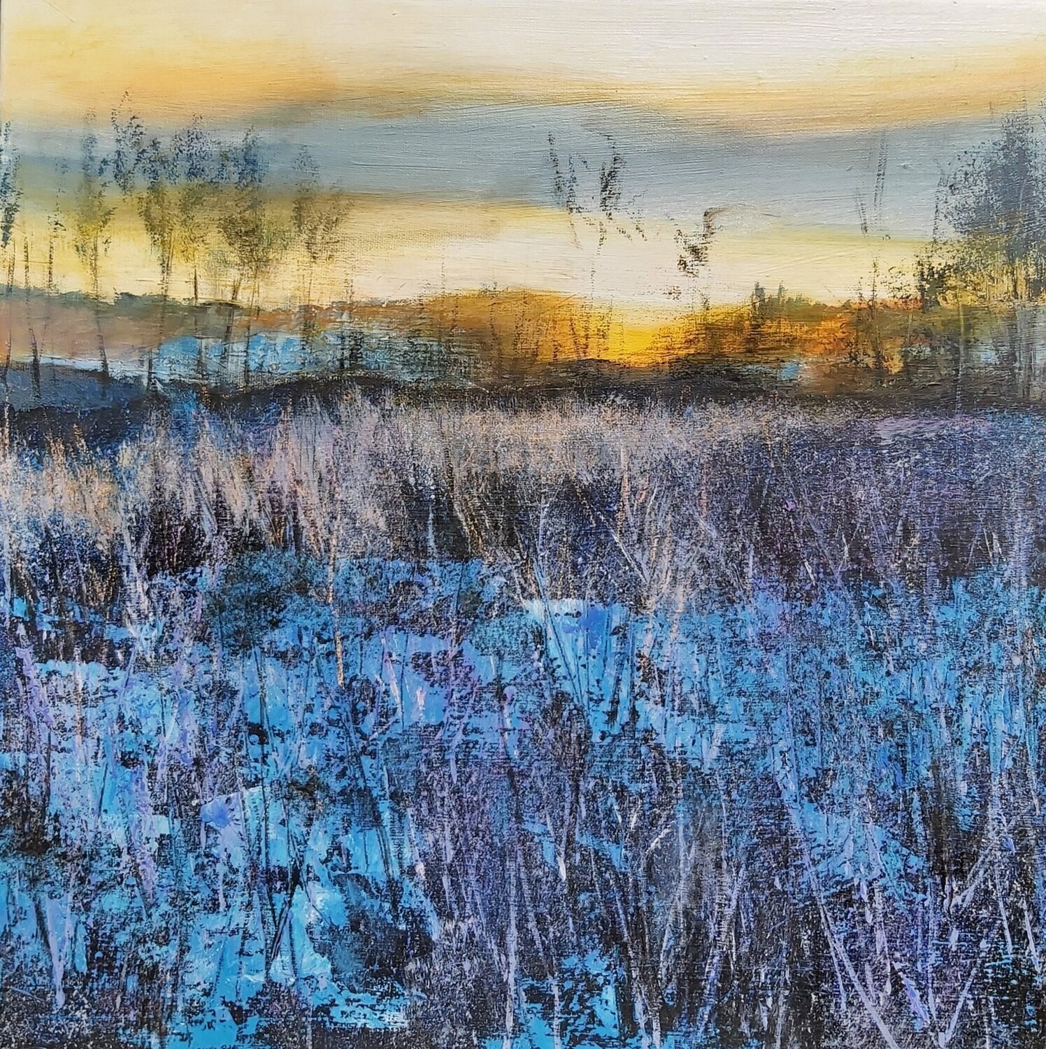 Shades of Winter 1 - Landscape, Impressionism, Realism Andrea Jacobi Dipinto originale in vendita