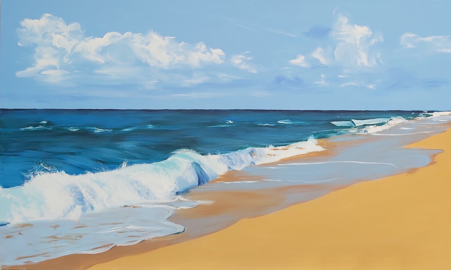 Endless Beach. Seascape painting. Andrea Jacobi
