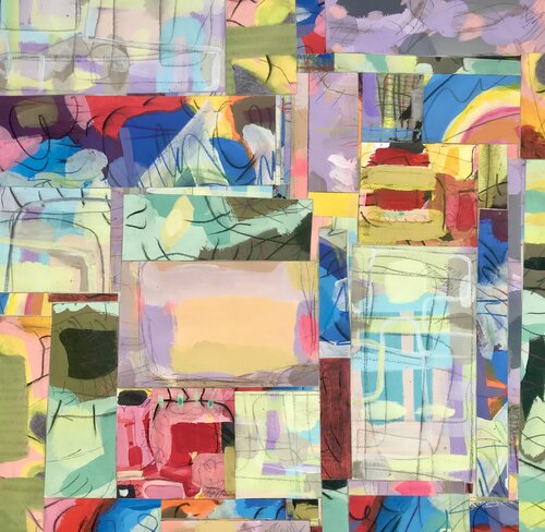 Patchwork Planet van Jaye Alison, Schilderij te koop op Singulart