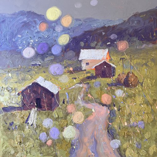 Road in the Carpathians di Andrii Kovalyk, Pittura in vendita su Singulart