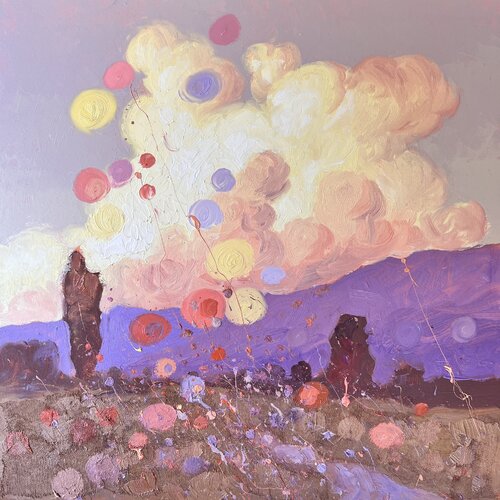 Bright evening in the Carpathians Mountains de Andrii Kovalyk, Pintura a la venta en Singulart