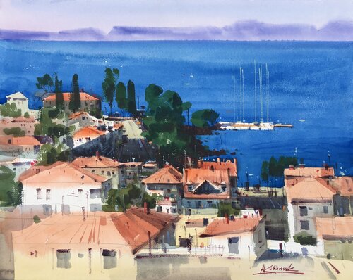Sunny day in wonderful Greece van Andrii Kovalyk, Schilderij te koop op Singulart