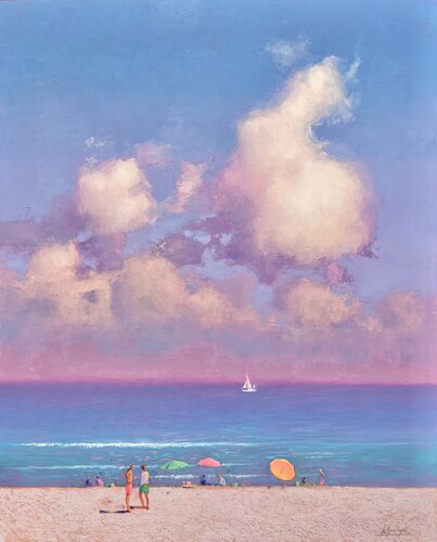 Summer memories from the sea di Andrii Kovalyk, Pittura in vendita su Singulart