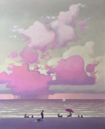 A fabulous moment on the seashore di Andrii Kovalyk, Pittura in vendita su Singulart