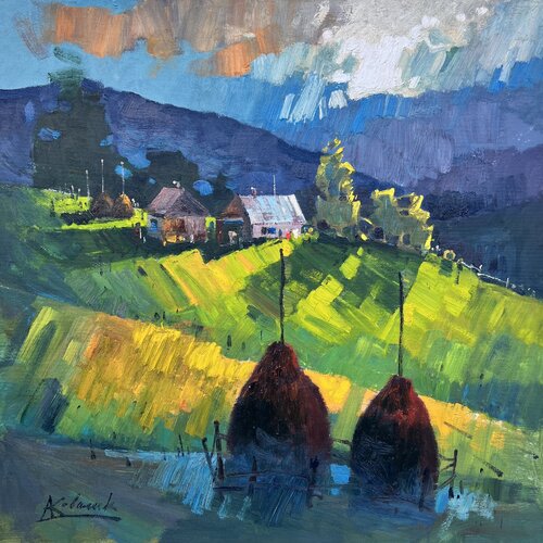 Energy of Carpathians Mountains di Andrii Kovalyk, Pittura in vendita su Singulart