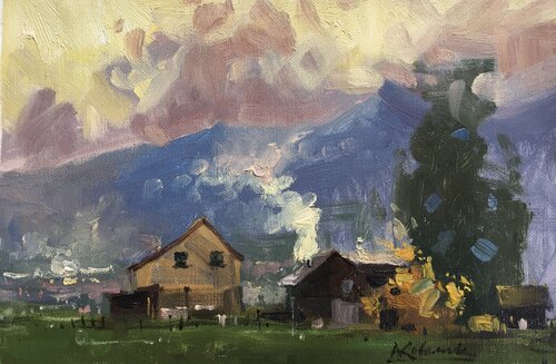 Village evening in the Ukrainian Carpathians Andrii Kovalyk