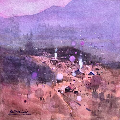 The magic of the Carpathian Mountains di Andrii Kovalyk, Pittura in vendita su Singulart