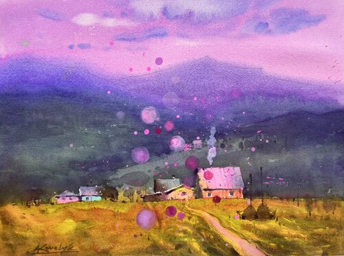 Pink morning in the Carpathians Mountains in Ukraine Andrii Kovalyk