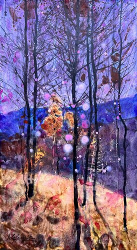 Bright sunny day in the Carpathians di Andrii Kovalyk, Pittura in vendita su Singulart