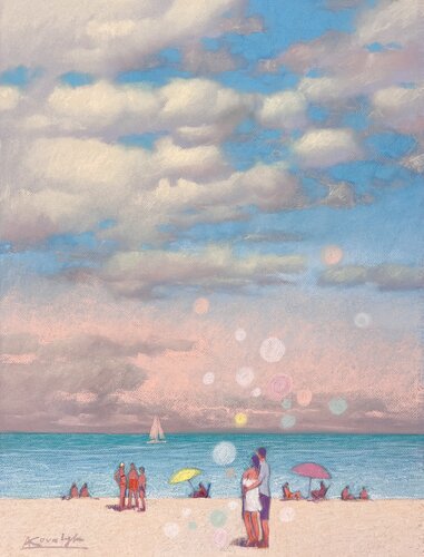 Sunny Summer Day at Sea di Andrii Kovalyk, Disegno in vendita su Singulart