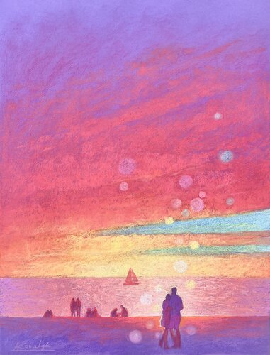 Unforgettable Sunset on the Sea di Andrii Kovalyk, Disegno in vendita su Singulart