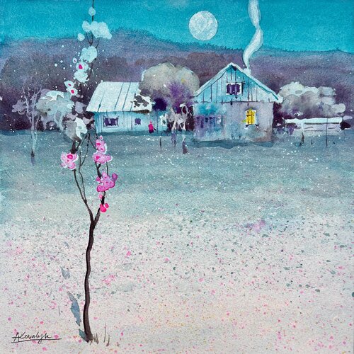 Moonlit Night van Andrii Kovalyk, Schilderij te koop op Singulart