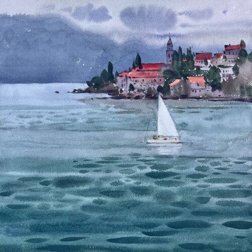 Sea Wind in Croatia van Andrii Kovalyk, Werk op papier te koop op Singulart
