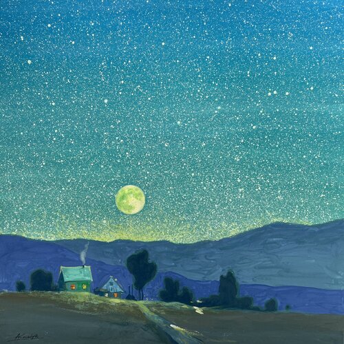 Moon Harmony di Andrii Kovalyk, Pittura in vendita su Singulart