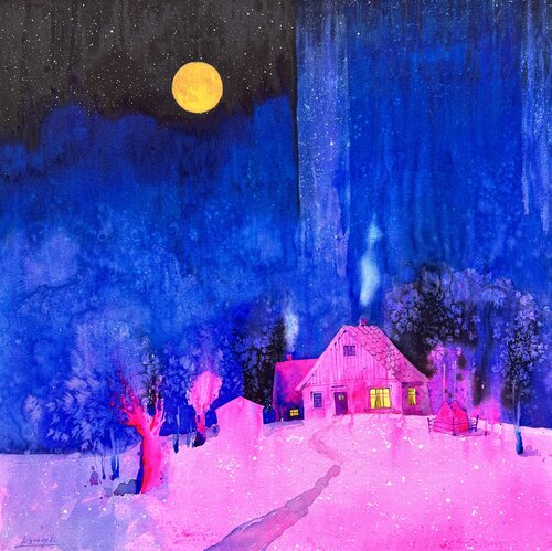 Sanctuary Amid Eternal Winter di Andrii Kovalyk, Opera su carta in vendita su Singulart