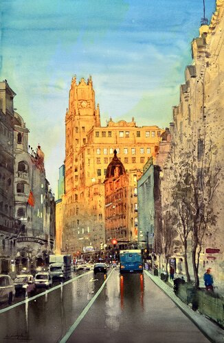 La Gran Vía di Andrii Kovalyk, Opera su carta in vendita su Singulart