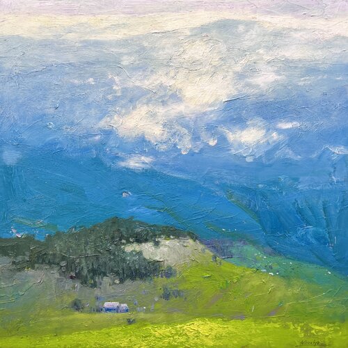 Before the Rain in Carpathians by Andrii Kovalyk, 油畫 for Sale on Singulart