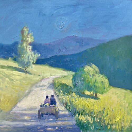 Road in the Carpathians by Andrii Kovalyk, Painting for Sale on Singulart