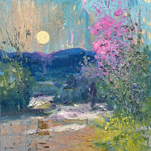 Spring Silence Under the Moon di Andrii Kovalyk, Pittura in vendita su Singulart