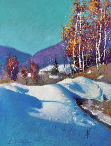 Between Seasons in the Carpathians von Andrii Kovalyk, Malerei kaufen auf Singulart