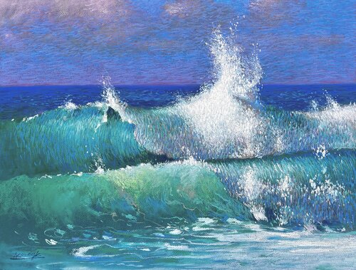 Sounds of the Sea. Wave di Andrii Kovalyk, Opera su carta in vendita su Singulart