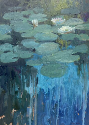 Water Lilies I by Andrii Kovalyk, Work on Paper for Sale on Singulart