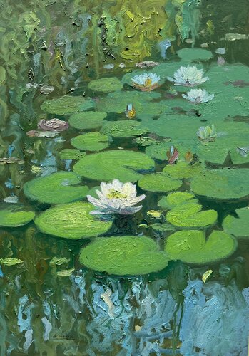 Water Lilies III van Andrii Kovalyk, Werk op papier te koop op Singulart