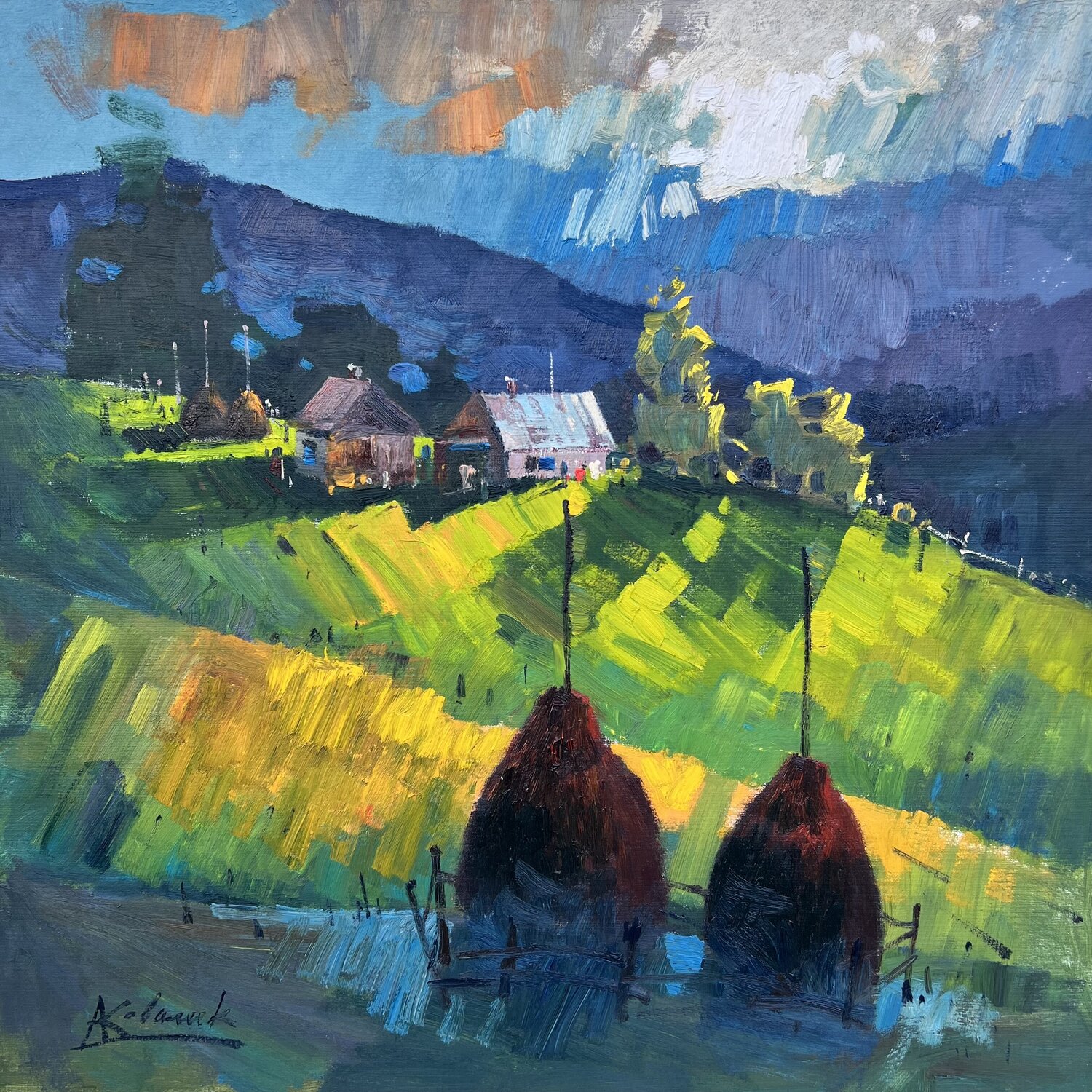 Energy of Carpathians Mountains Andrii Kovalyk Dipinto originale in vendita