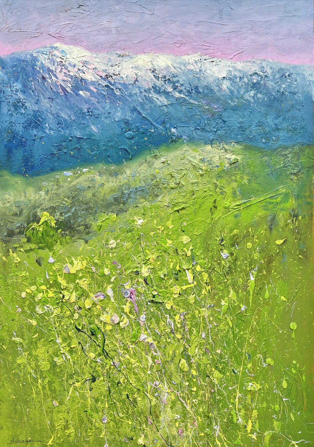 Morning in the Carpathians Andrii Kovalyk Originalgemälde zu verkaufen