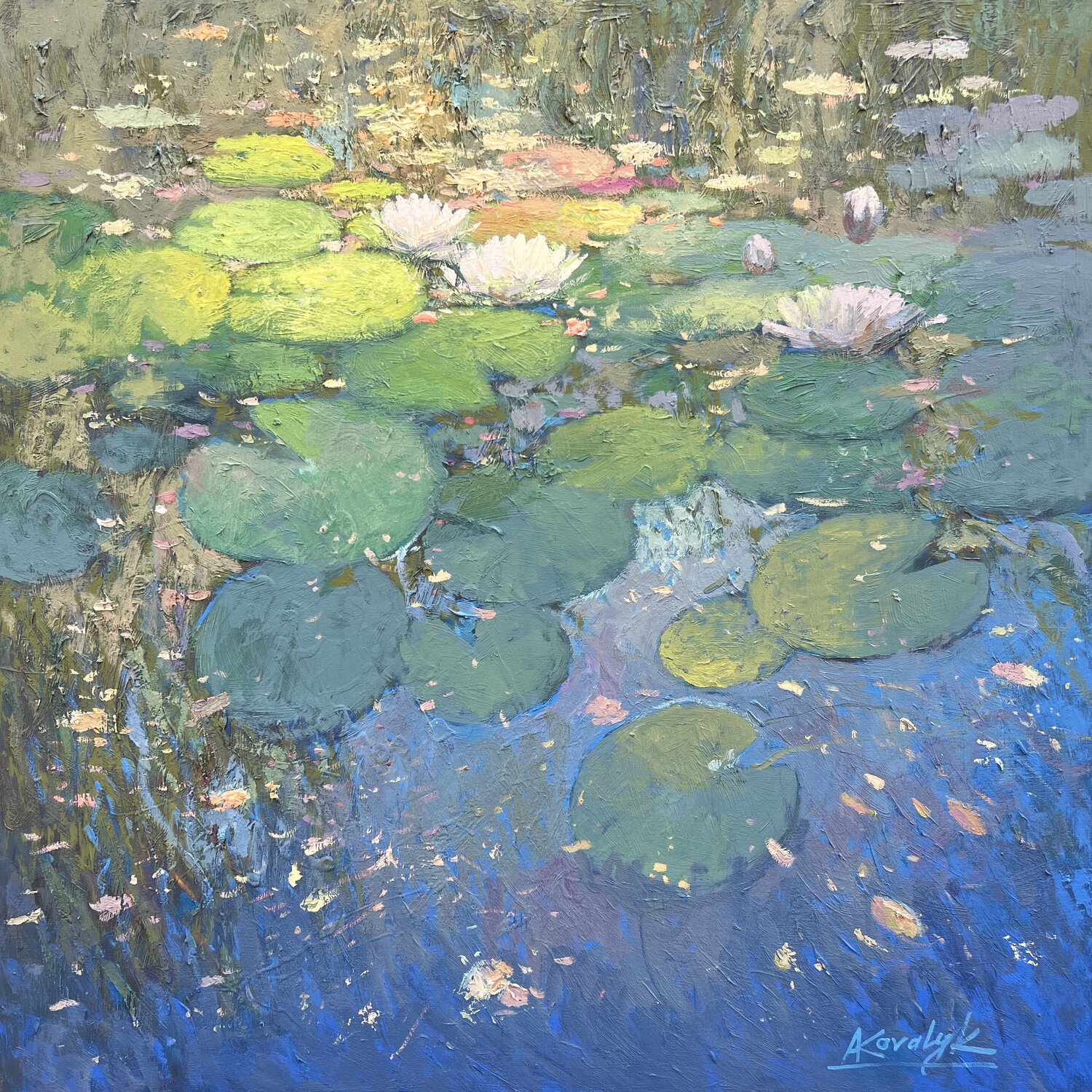 Water Lilies and Light Andrii Kovalyk Pintura original en venta