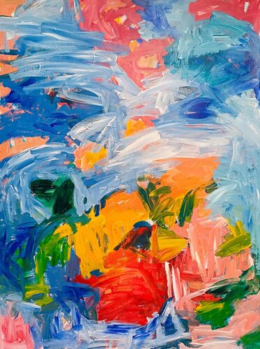 Meet me where the sky melts into the sea van Sara Voss, Schilderij te koop op Singulart