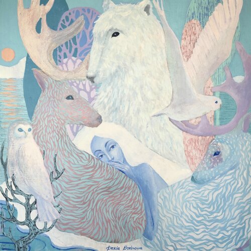 Arctic Family van Daria Borisova, Schilderij te koop op Singulart