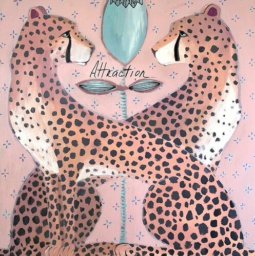 Attraction, acrylic on canvas, 30 x30 in di Daria Borisova, Pittura in vendita su Singulart