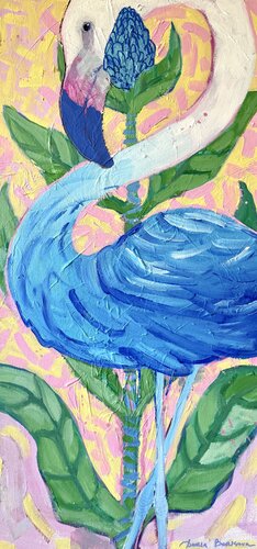 Blue Flamingo von Daria Borisova, Malerei kaufen auf Singulart