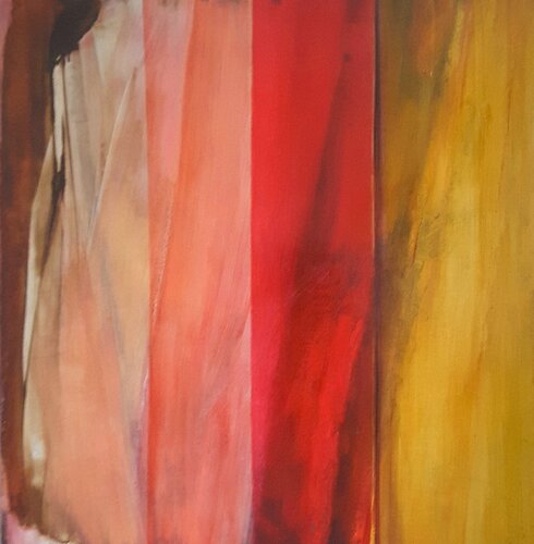 Là où le regard se pose - Les voiles rouges van Michèle BARANGE, Schilderij te koop op Singulart